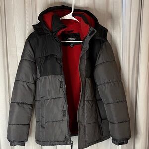 Kids Black and Red Puffer Jacket